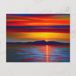 Das Meer bei Sonnenuntergang abstrakt Postkarte