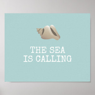 Das Meer ruft   Seashell Personalize Beach Poster