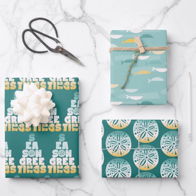 Das Meer und die Gruß Geschenkpapier Set (Vorderseite)