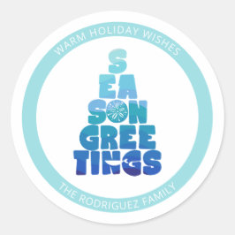 Das Meer und die Gruß Runder Aufkleber