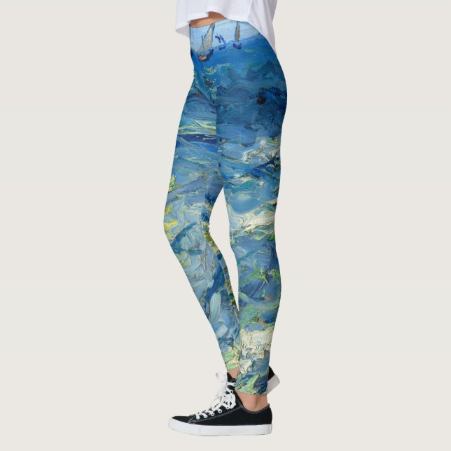 Das Meer von Saintes-Maries von Vincent van Gogh Leggings (Links)