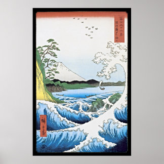 Das Meer von Satta in der Provinz Suruga Poster