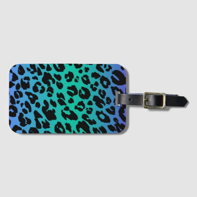 Das mehrfarbige Leopard-Design 6 Gepäckanhänger (Vorderseite (Horizontal))