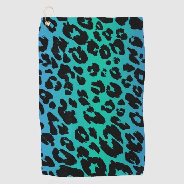Das mehrfarbige Leopard-Design 6 Golfhandtuch (Vorderseite)