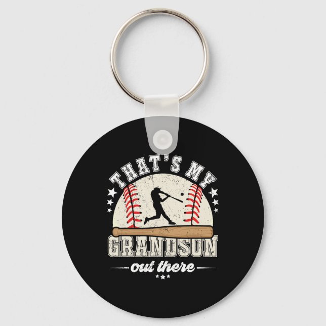 Das meine Großmutter da draußen Baseball Großmutte Schlüsselanhänger (Vorderseite)