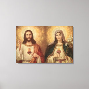 Das meiste heilige Herz von heiligem Jesus und von Leinwanddruck