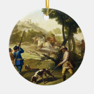 Das Meisterwerk der Quail-Jagd Francisco José Goy Keramikornament