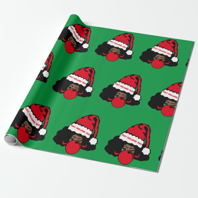 Das Melanin® als Weihnachtswackelpapier Geschenkpapier (Ungerollt)
