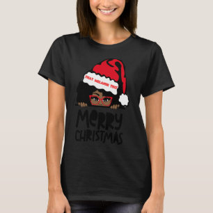 Das Melanin frohe Weihnachten Frau Claus Black Flü T-Shirt