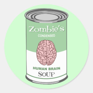 Das menschliche Gehirn-Suppe des Zombies Runder Aufkleber