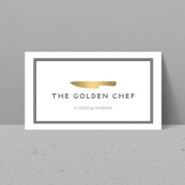 Das Messer-Logo von Gold Koch für Catering, Restau Visitenkarte