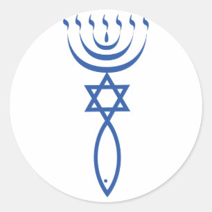 Das messianische jüdische Siegel Jerusalems Runder Aufkleber