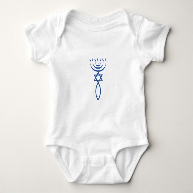 Das messianische jüdische Siegel von Jerusalem Baby Strampler (Vorderseite)
