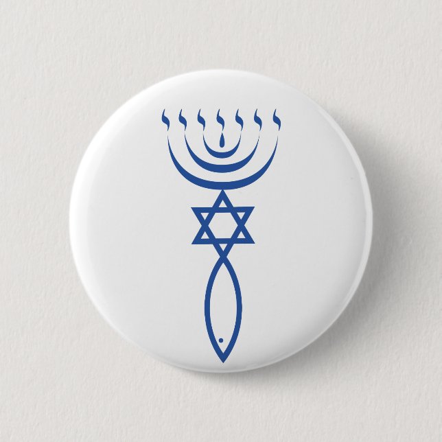 Das messianische jüdische Siegel von Jerusalem Button (Vorderseite)