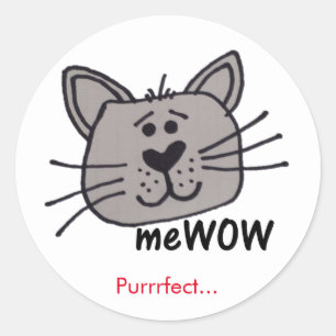 Das meWOW der Katze gute Runder Aufkleber