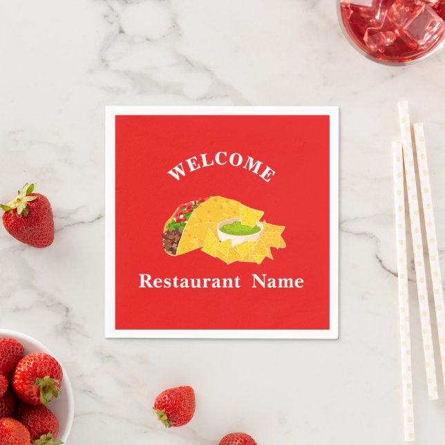 Das mexikanische Restaurant heißt Sie herzlich wil Serviette (Beispiel)