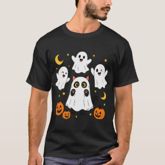 Das Miauen des Geistes Gruseliges Laken Katzen T-Shirt