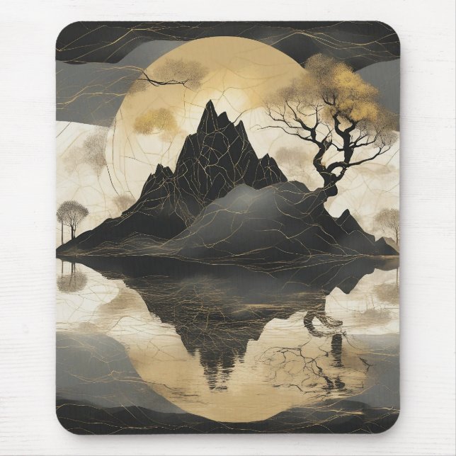 Das misty Mountain Black & Gold Mousepad (Vorne)