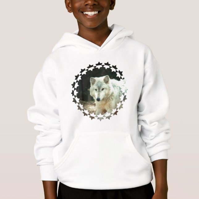 Das mit Kapuze Sweatshirt der grauer Wolf-Kinder (Vorderseite)