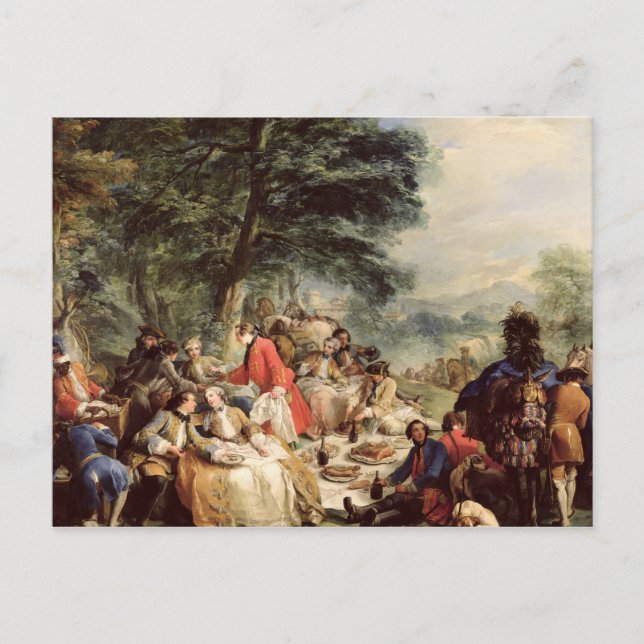 Das Mittagessen, 1737 Postkarte (Vorderseite)
