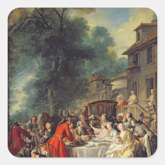 Das Mittagessen, 1737 Quadratischer Aufkleber (Vorderseite)