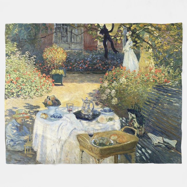 Das Mittagessen Claude Monet Fleecedecke (Vorderseite (Horizontal))