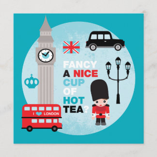 Das Mittagessen hohen Tees Londons laden ein Einladung