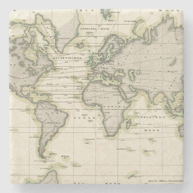 Das mittlere Barometer Steinuntersetzer (Vorderseite)