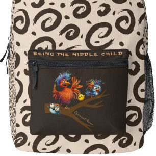 DAS MITTLERE KIND BEDRUCKTER RUCKSACK