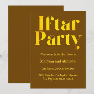 Das moderne braune und goldene Iftar-Party Einladung