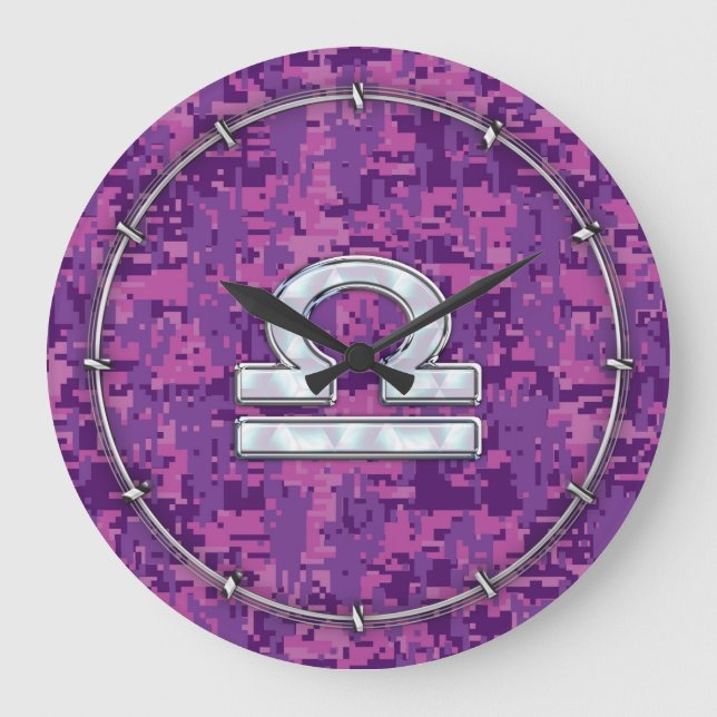 Das moderne Libra-Zodiac-Symbol auf der digitalen  Große Wanduhr (Vorderseite)
