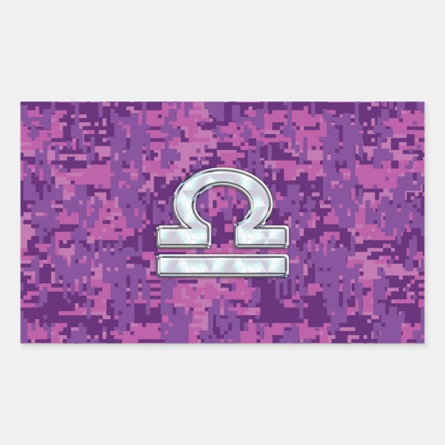 Das moderne Libra-Zodiac-Symbol auf der digitalen  Rechteckiger Aufkleber (Vorderseite)