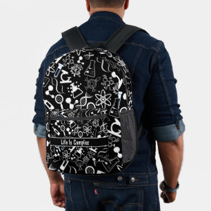 Das moderne Schwarz-weiße biochemische Leben ist k Bedruckter Rucksack