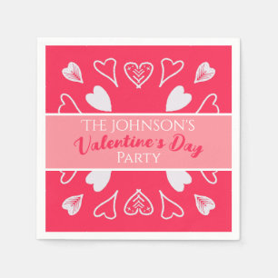 Das moderne Valentinstag-Party Rosa Serviette