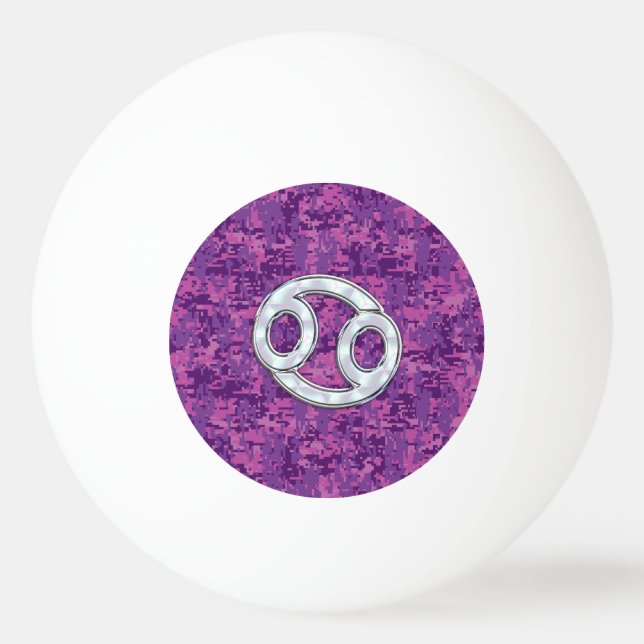 Das moderne Zodiac-Symbol auf der rosa digitalen C Tischtennisball (Vorderseite)