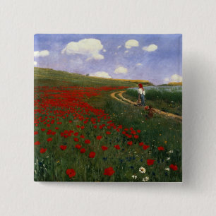 Das Mohnblumen-Feld Button