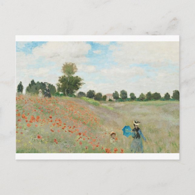 Das Mohnfeld bei Argentinien von Claude Monet Postkarte (Vorderseite)