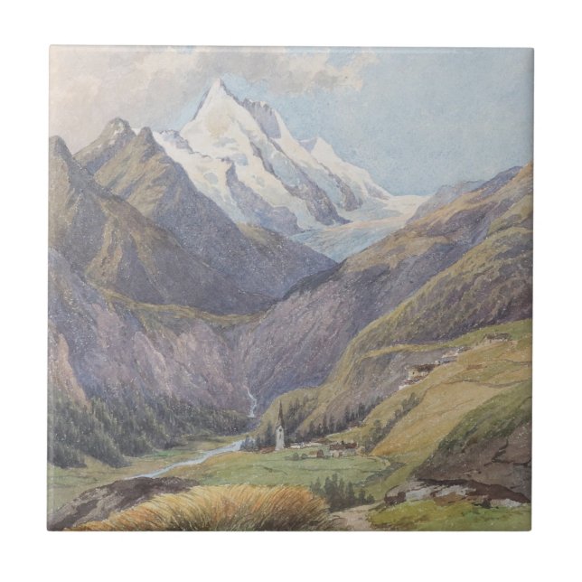 Das Mölltal mit dem Großglockner - Carl Lafite Fliese (Vorderseite)