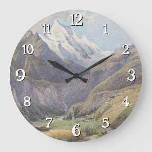 Das Mölltal mit dem Großglockner - Carl Lafite Große Wanduhr