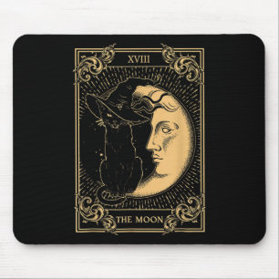 Das Mond-Tarot Xvii Inspirierte Black Cat Hexenhut Mousepad
