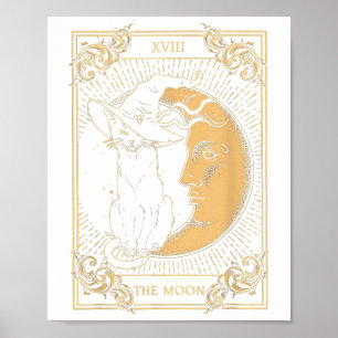 Das Mond-Tarot Xvii Inspirierte Black Cat Hexenhut Poster