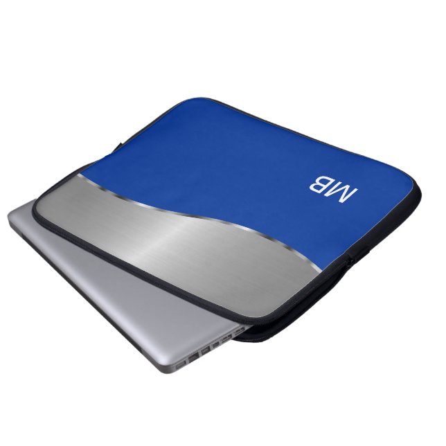 Das Monogramm-Laptop-Hülse der Männer Laptopschutzhülle (Vorne Knopf)