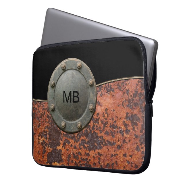 Das Monogramm-Laptop-Hülse der Männer Laptopschutzhülle (Vorderseite Links)