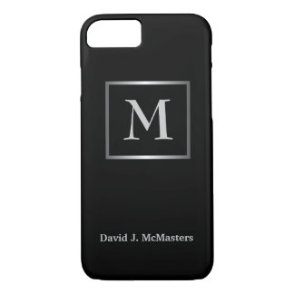 Das Monogramm-Schwarz-Silber-Führungskraft-Kasten Case-Mate iPhone Hülle