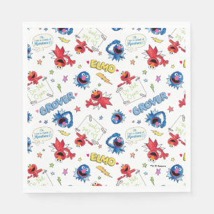 Das Monster am Ende dieses historischen Musters Serviette