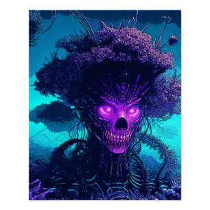 Das Monster der Cyber-Bäume im Dunkeln Poster