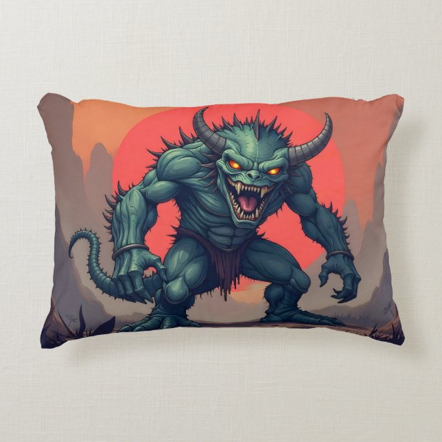 Das Monster grünes Kissen (Vorderseite)