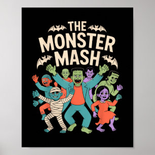 Das Monster Mash Halloween Party Niedlich Retro Poster