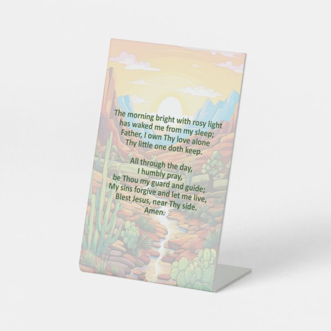 Das Morgengebet eines Kindes auf dem Schild der Hö (Vorderseite)