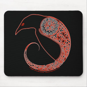 Das Morrigan Rabe keltische mousepad im Schwarzen